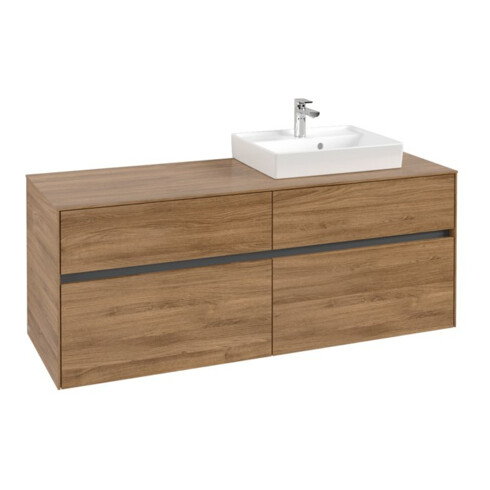 V&B Meuble sous lavabo Collaro 140x54,8x50cm, vasque à droite, chêne Kansas