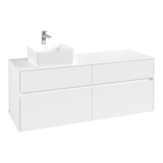 V&B Meuble sous lavabo Collaro 140x54,8x50cm, vasque à gauche, blanc mat