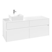 V&B Meuble sous lavabo Collaro 140x54,8x50cm, vasque à gauche, blanc mat