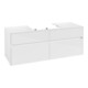 V&B Meuble sous lavabo Collaro 140x54,8x50cm, vasque centrale, blanc brillant