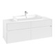 V&B Meuble sous lavabo Collaro 140x54,8x50cm, vasque centrale, blanc mat-3