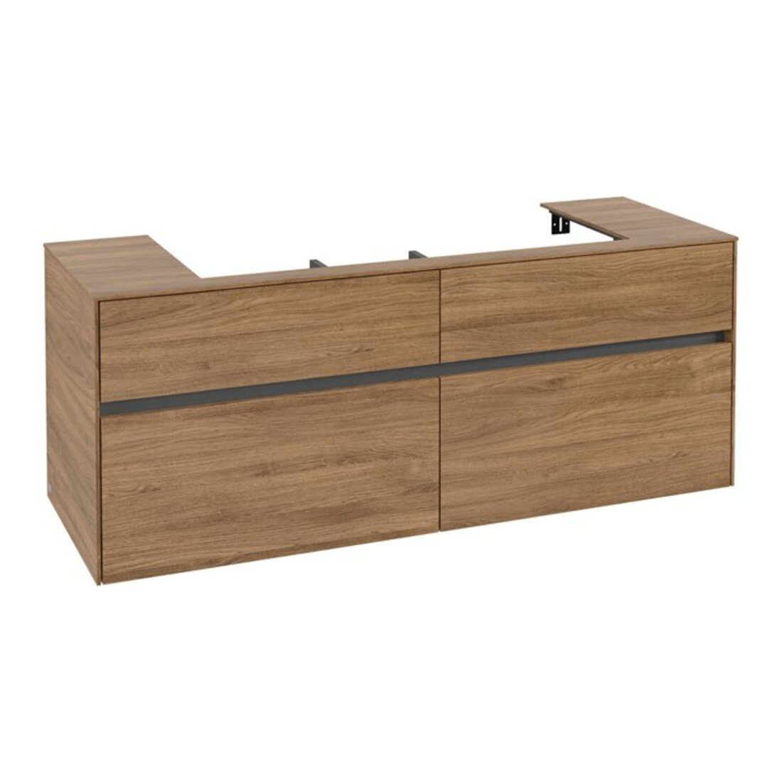 V&B Meuble sous-lavabo Collaro 140x54,8x50cm, vasque centrale, chêne Kansas