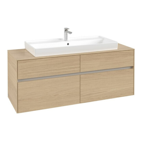V&B Meuble sous-lavabo Collaro 140x54,8x50cm, vasque centrale, chêne nordique