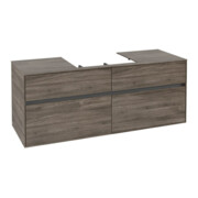 V&B Meuble sous lavabo Collaro 140x54,8x50cm, vasque centrale, chêne pierre-3