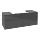 V&B Meuble sous lavabo Collaro 140x54,8x50cm, vasque centrale, gris brillant-1