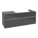 V&B Meuble sous-lavabo Collaro 140x54,8x50cm, vasque droite, avec LED, glo Gr-1