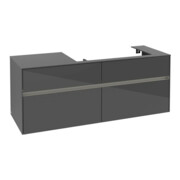 V&B Meuble sous-lavabo Collaro 140x54,8x50cm, vasque droite, avec LED, glo Gr