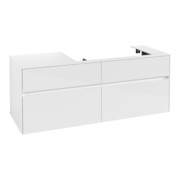 V&B Meuble sous-lavabo Collaro 140x54,8x50cm, vasque droite, blanc brillant