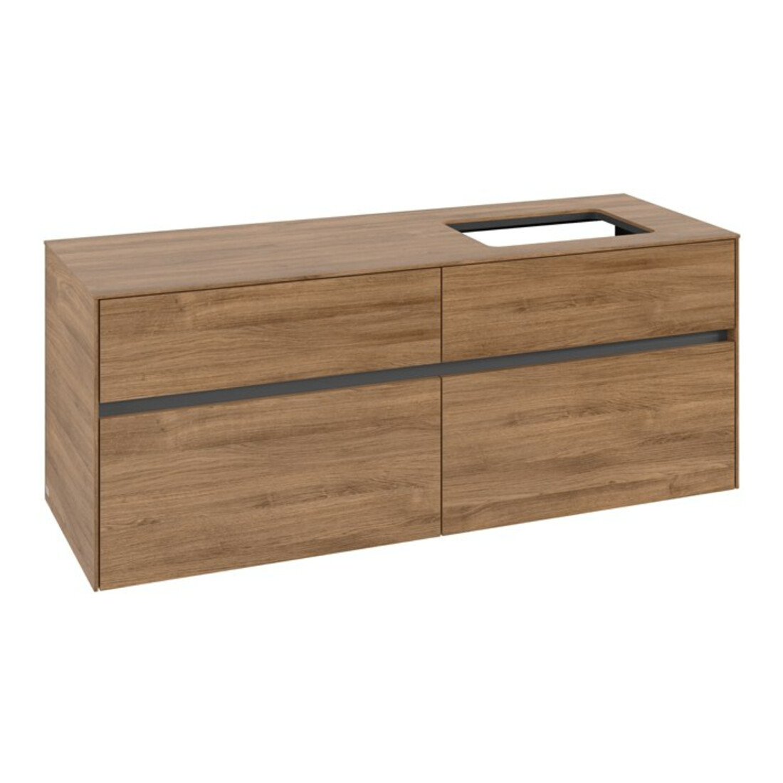 V&B Meuble sous lavabo Collaro 140x54,8x50cm, vasque droite, chêne Kansas