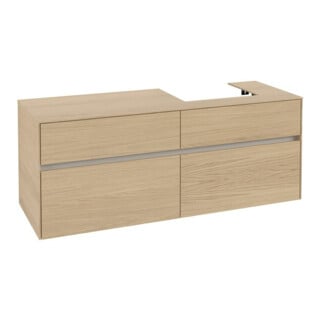 V&B Meuble sous lavabo Collaro 140x54,8x50cm, vasque droite, chêne nordique