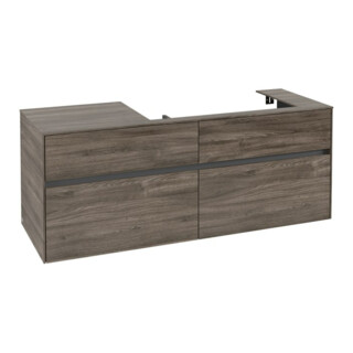 V&B Meuble sous lavabo Collaro 140x54,8x50cm, vasque droite, chêne pierre