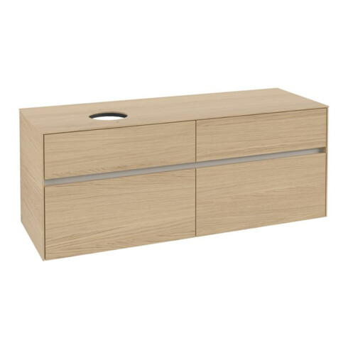 V&B Meuble sous lavabo Collaro 140x54,8x50cm, vasque gauche, chêne nordique