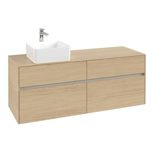 V&B Meuble sous lavabo Collaro 140x54,8x50cm, vasque gauche, chêne nordique