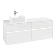 V&B Meuble sous-lavabo Collaro 140x54,8x50cm, WT l, LED 10W, blanc brillant-3
