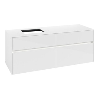 V&B Meuble sous lavabo Collaro 140x54,8x50cm, WT l, LED 10W, blanc brillant
