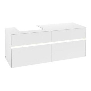 V&B Meuble sous lavabo Collaro 140x54,8x50cm, WT l, LED 10W, blanc mat
