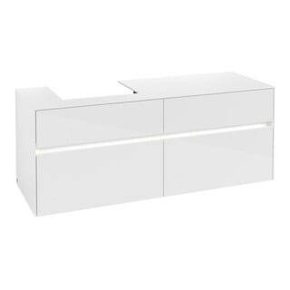 V&B Meuble sous lavabo Collaro 140x54,8x50cm, WT l, LED 10W, glo wh.