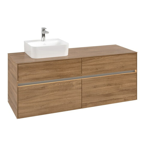 V&B Meuble sous lavabo Collaro 140x54,8x50cm, WT l, LED 10W, Kan Oa
