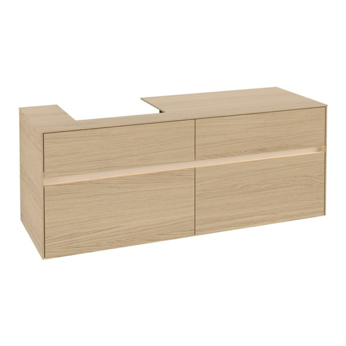 V&B Meuble sous lavabo Collaro 140x54,8x50cm, WT l, LED 10W, Nord Oa