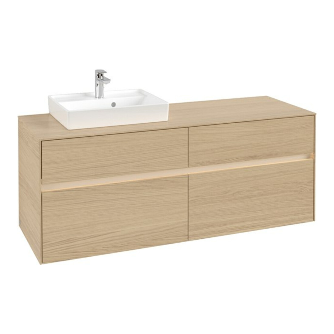 V&B Meuble sous lavabo Collaro 140x54,8x50cm, WT l, LED 10W, Nord Oa
