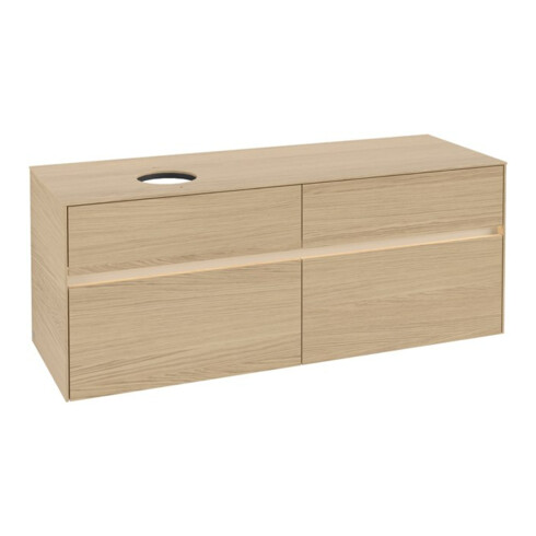V&B Meuble sous-lavabo Collaro 140x54,8x50cm, WT l, LED 10W, Nord Oa