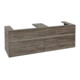 V&B Meuble sous lavabo Collaro 160x54,8x50 cm, 2 tiroirs, avec LED, gris Oa-4