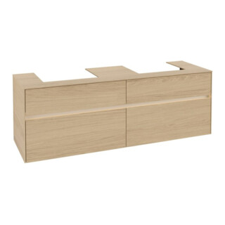 V&B Meuble sous-lavabo Collaro 160x54,8x50 cm, 2 tiroirs, avec LED, Nord Oa