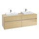 V&B Meuble sous-lavabo Collaro 160x54,8x50 cm, 2 tiroirs, avec LED, Nord Oa-3