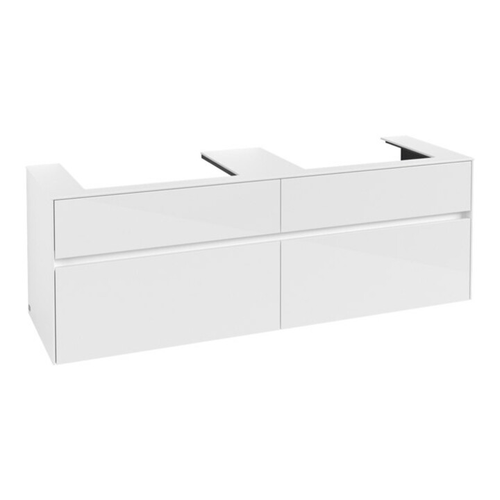 V&B Meuble sous lavabo Collaro 160x54,8x50 cm, 2 tiroirs, blanc brillant