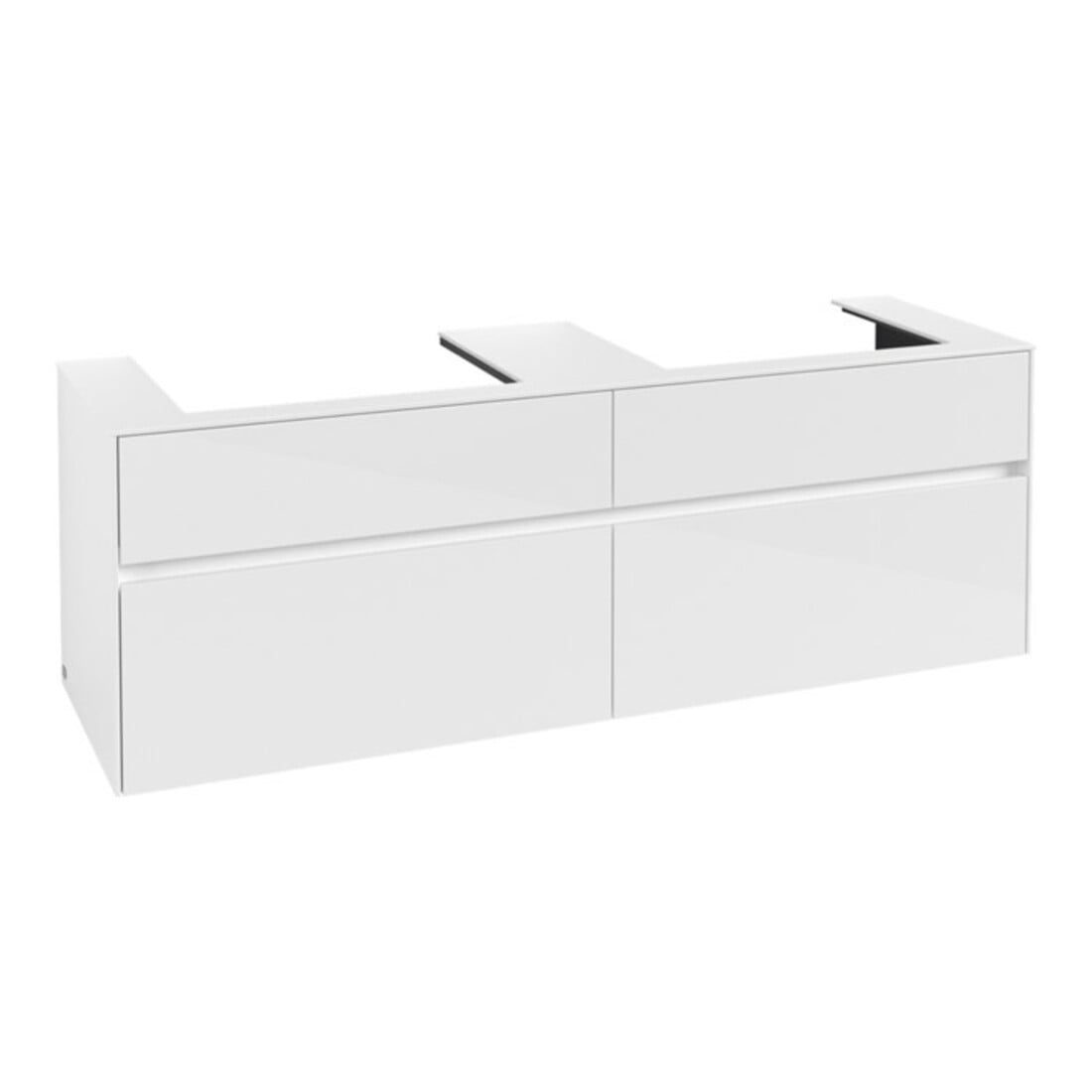 V&B Meuble sous lavabo Collaro 160x54,8x50 cm, 2 tiroirs, blanc brillant