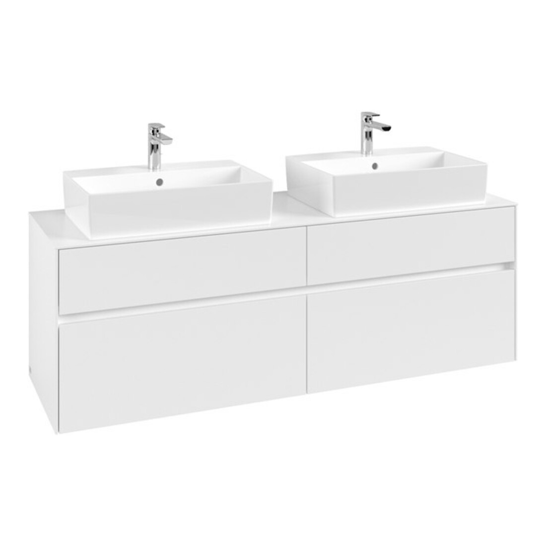 V&B Meuble sous lavabo Collaro 160x54,8x50 cm, 2 tiroirs, blanc mat