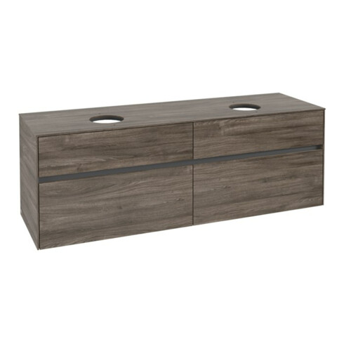 V&B Meuble sous lavabo Collaro 160x54,8x50 cm, 2 tiroirs, chêne pierre