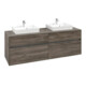 V&B Meuble sous lavabo Collaro 160x54,8x50 cm, 2 tiroirs, chêne stone-1