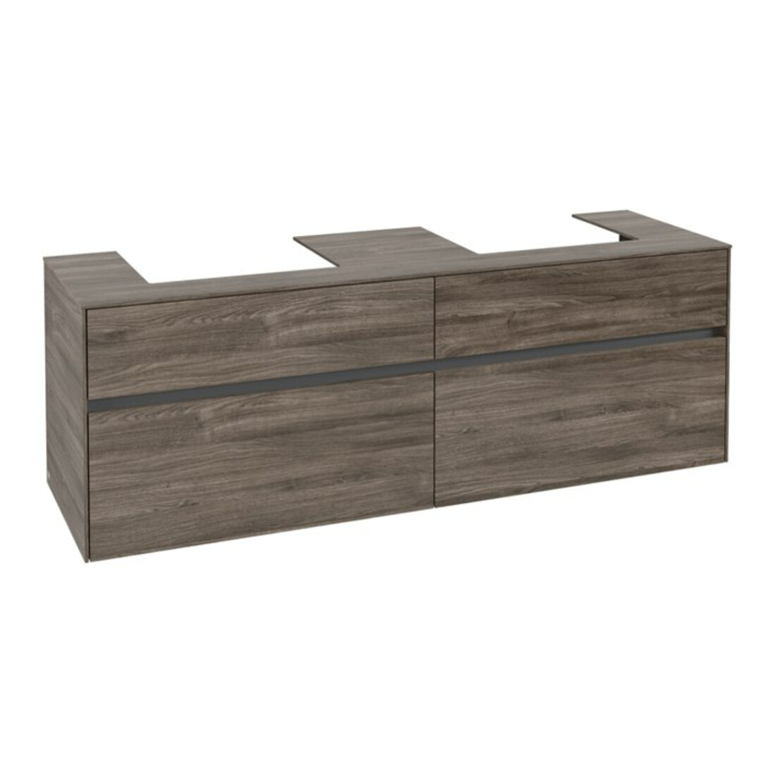 V&B Meuble sous lavabo Collaro 160x54,8x50 cm, 2 tiroirs, chêne stone