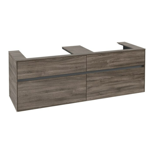 V&B Meuble sous lavabo Collaro 160x54,8x50 cm, 2 tiroirs, chêne stone