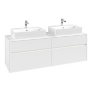 V&B Meuble sous-lavabo Collaro 160x54,8x50 cm, 2 tiroirs, LED 12W, blanc mat-3