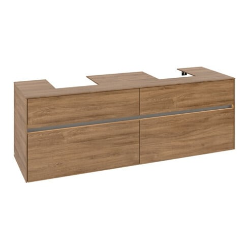 V&B Meuble sous lavabo Collaro 160x54,8x50 cm, 2 tiroirs, LED 12W, Kan Oa