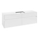 V&B Meuble sous-lavabo Collaro 160x54,8x50 cm, évier centré, blanc brillant-1