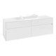 V&B Meuble sous-lavabo Collaro 160x54,8x50 cm, évier centré, blanc brillant-3