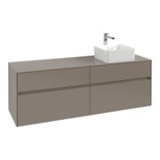 V&B Meuble sous lavabo Collaro 160x54,8x50 cm, lavabo à droite, chêne noir