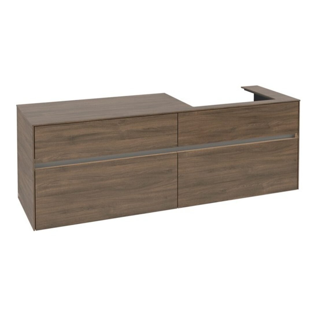 V&B Meuble sous-lavabo Collaro 160x54,8x50 cm, lavabo à droite, LED 12W, Ariz. Oa