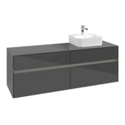 V&B Meuble sous lavabo Collaro 160x54,8x50 cm, lavabo à droite, LED 12W, glo Gr
