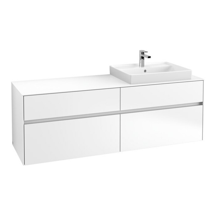 V&B Meuble sous lavabo Collaro 160x54,8x50 cm, lavabo droit, blanc mat