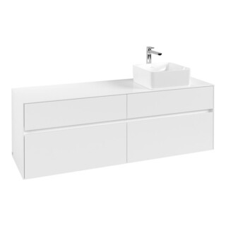V&B Meuble sous-lavabo Collaro 160x54,8x50 cm, lavabo droite, blanc mat