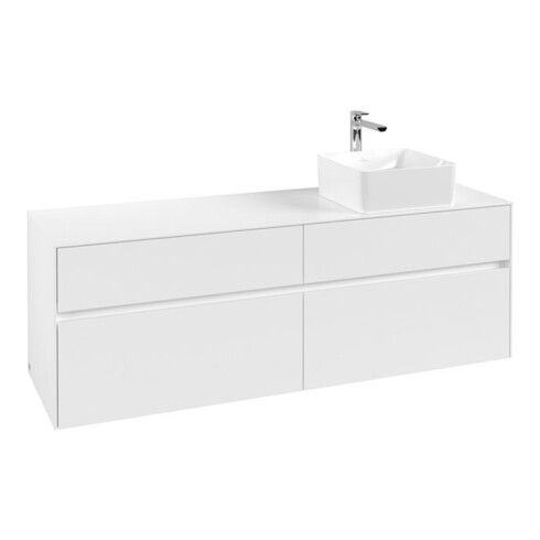 V&B Meuble sous-lavabo Collaro 160x54,8x50 cm, lavabo droite, blanc mat