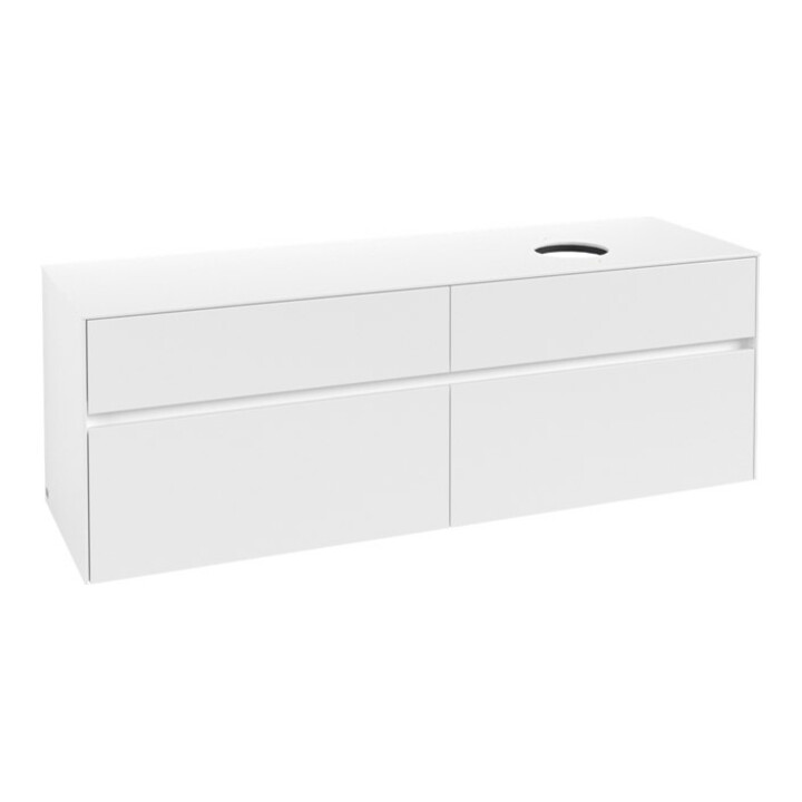 V&B Meuble sous-lavabo Collaro 160x54,8x50 cm, lavabo droite, blanc mat