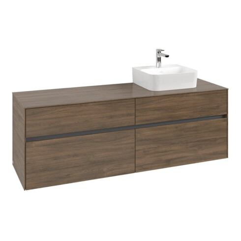 V&B Meuble sous lavabo Collaro 160x54,8x50 cm, LV droite, chêne Arizona
