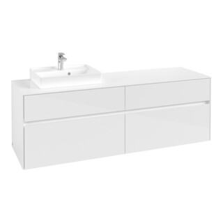 V&B Meuble sous lavabo Collaro 160x54,8x50 cm, LV gauche, blanc brillant