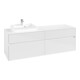 V&B Meuble sous lavabo Collaro 160x54,8x50 cm, LV gauche, blanc brillant-1