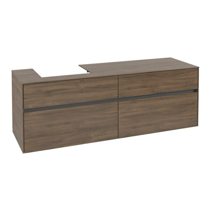 V&B Meuble sous lavabo Collaro 160x54,8x50 cm, LV gauche, chêne Arizona